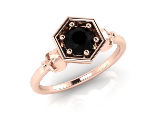 Hexagon Double Skull Ring-UDINC0705