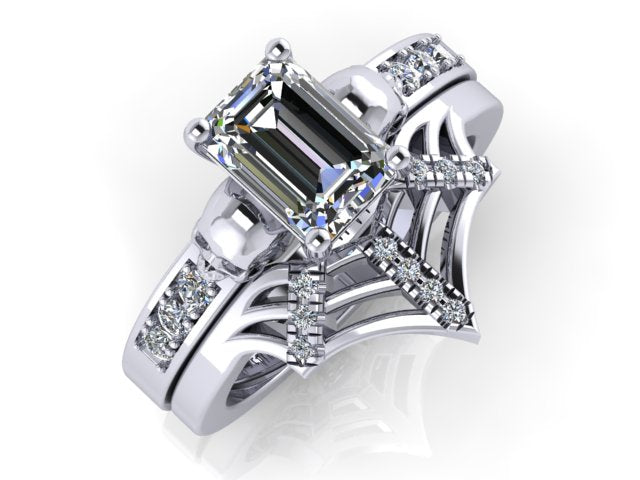 Spider Web Pave Contour Band-UDINC0688