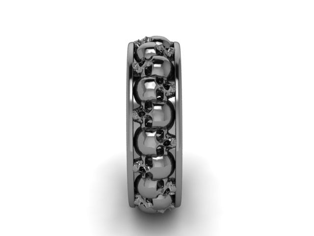 Plain Alternating Skull Eternity Band-UDINC0329