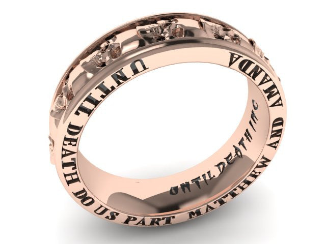 Custom Engraving Skull Eternity Band- UDINC0358