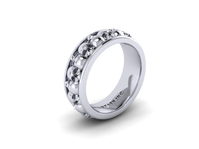 Plain Alternating Skull Eternity Band-UDINC0329