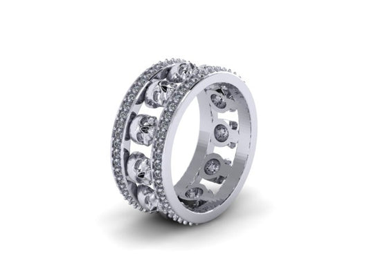 Diamond Skull Eternity Band-UDINC0535