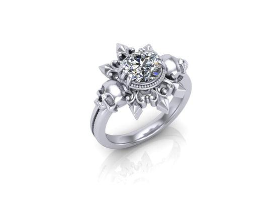 Secret Skull Engagement Ring-UDINC0764
