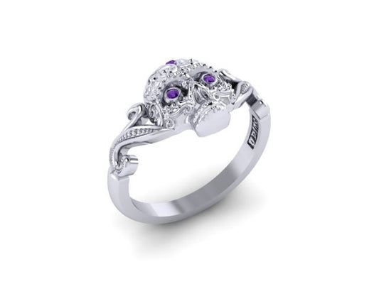 Small Sugar Skull Ring-UDINC0433