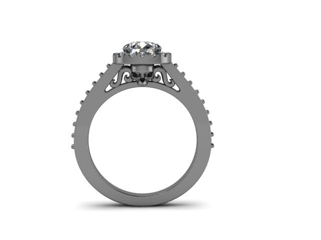 Secret Skull Engagement Ring-UDINC0536