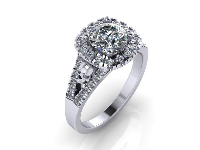 Secret Skull Engagement Ring-UDINC0678