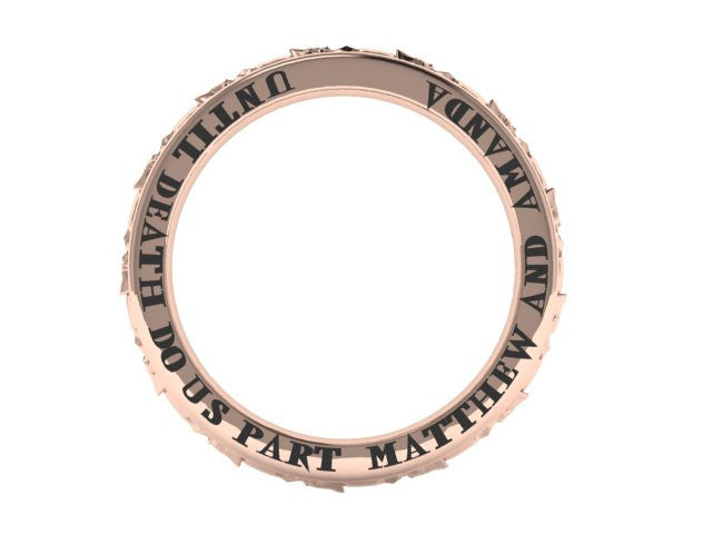 Custom Engraving Skull Eternity Band- UDINC0358