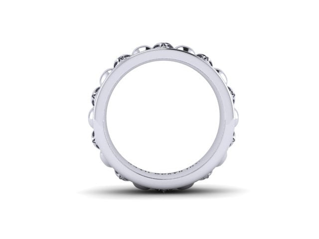 Plain Alternating Skull Eternity Band-UDINC0329