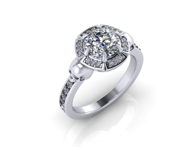 Secret Skull Engagement Ring-UDINC0708