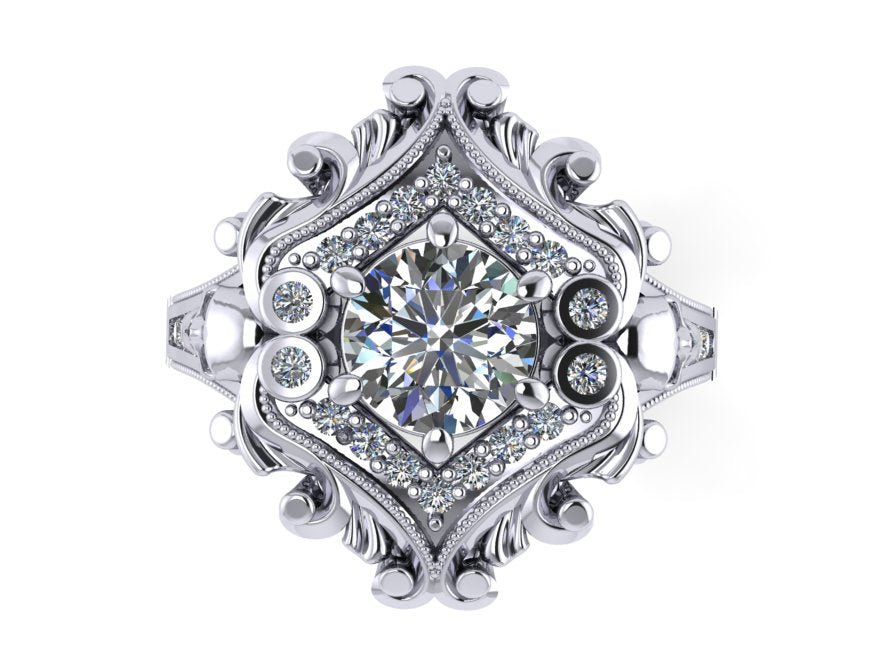 Secret Skull Engagement Ring-UDINC0653