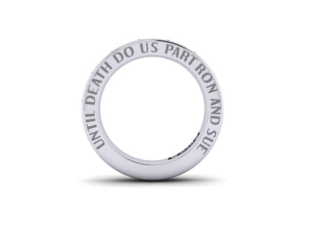 Custom Engraving Skull Eternity Band- UDINC0358