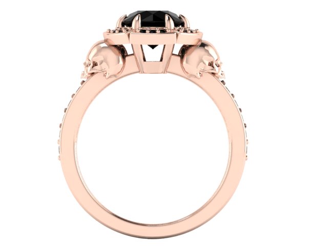 Secret Skull Engagement Ring-UDINC0708
