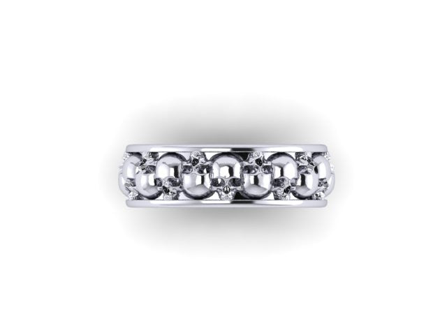 Plain Alternating Skull Eternity Band-UDINC0329