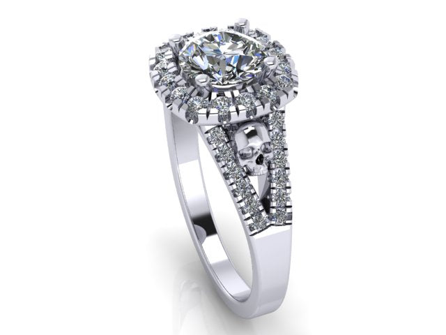 Secret Skull Engagement Ring-UDINC0678