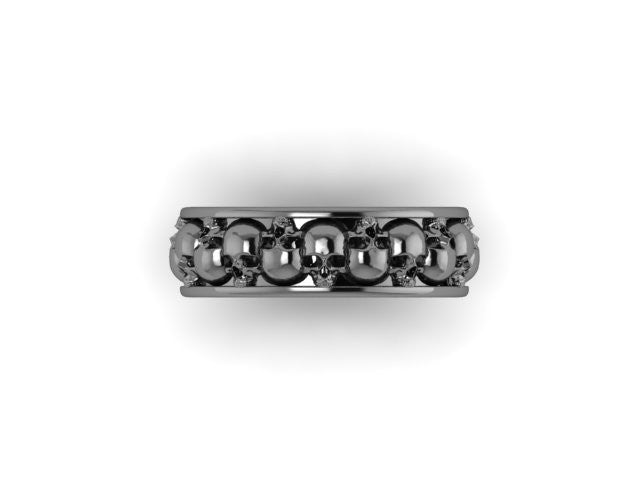 Plain Alternating Skull Eternity Band-UDINC0329