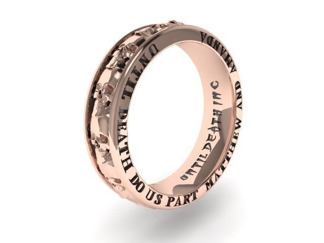 Custom Engraving Skull Eternity Band- UDINC0358