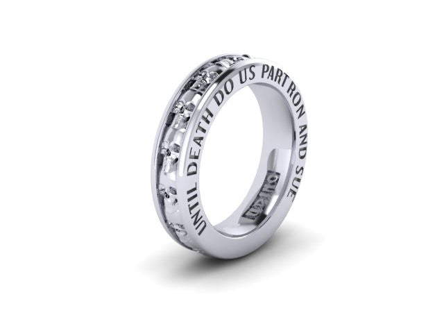 Custom Engraving Skull Eternity Band- UDINC0358
