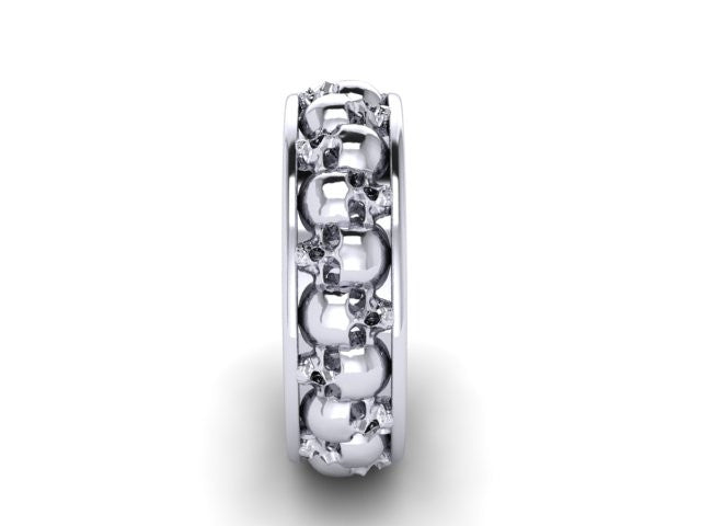 Plain Alternating Skull Eternity Band-UDINC0329