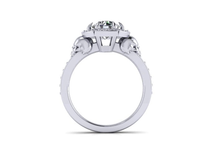 Secret Skull Engagement Ring-UDINC0708