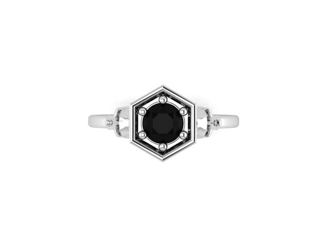 Hexagon Double Skull Ring-UDINC0705