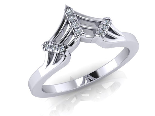 Spider Web Pave Contour Band-UDINC0688