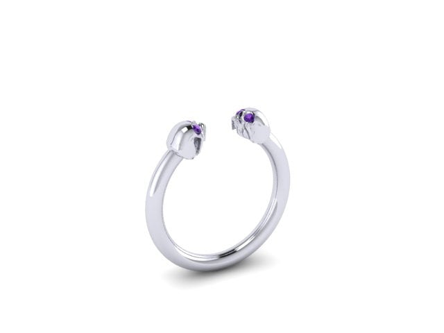 Smaller Double Skull Head Rings-UDINC0494