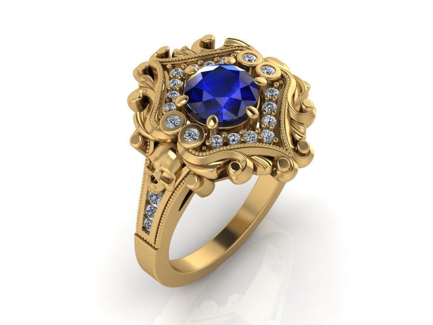 Secret Skull Engagement Ring-UDINC0653