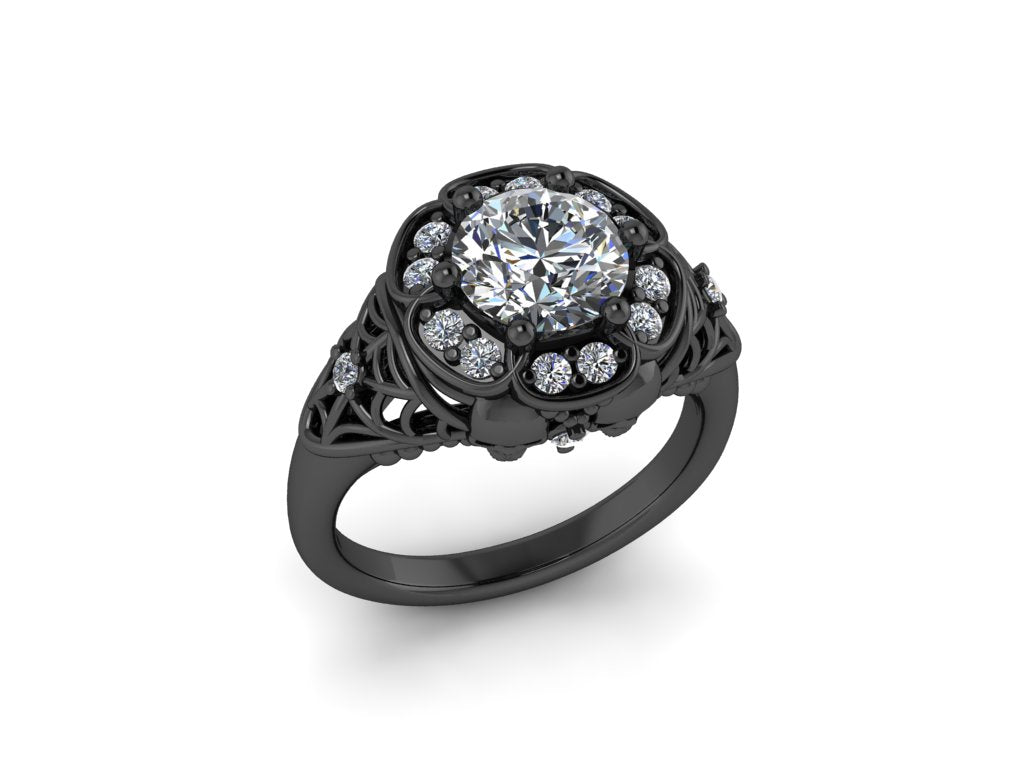 Secret Skull Engagement Ring- UDINC0716