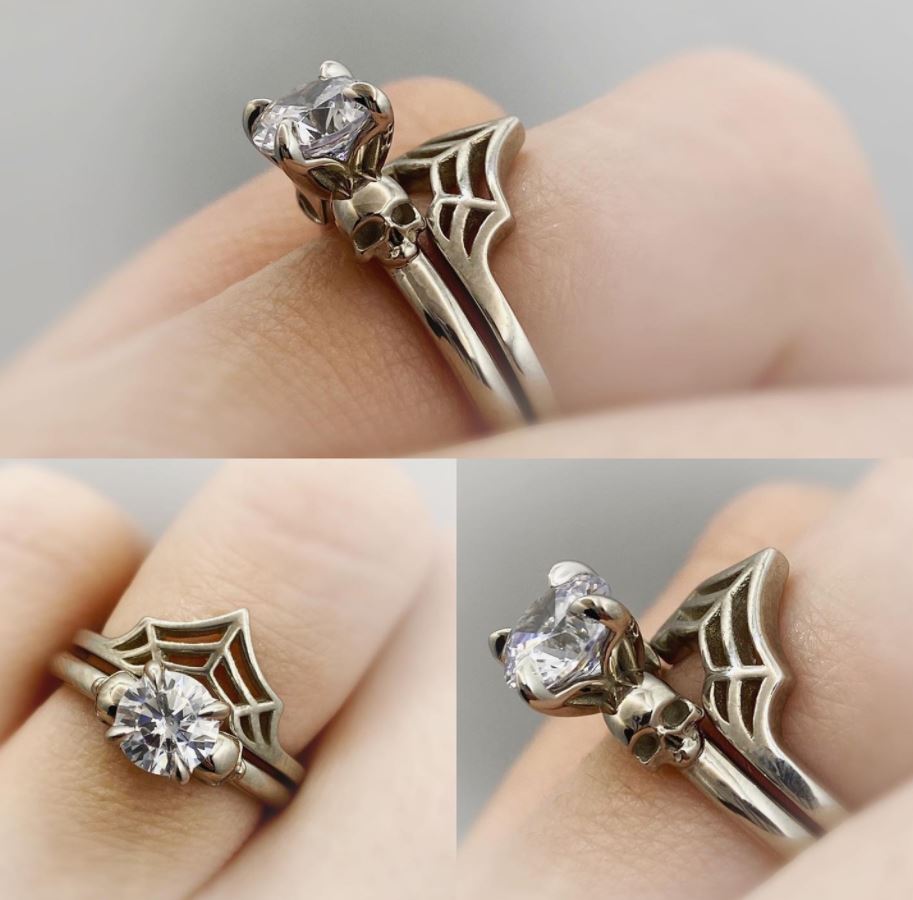 Secret Skull Engagement Ring-UDINC0569