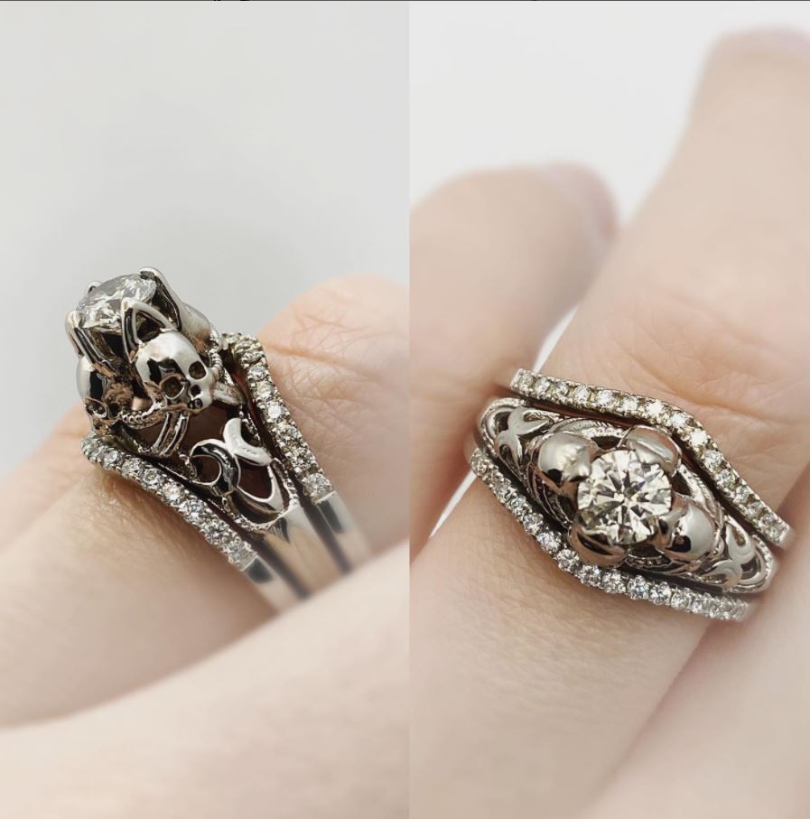 Secret Skull Engagement Ring-UDINC0533