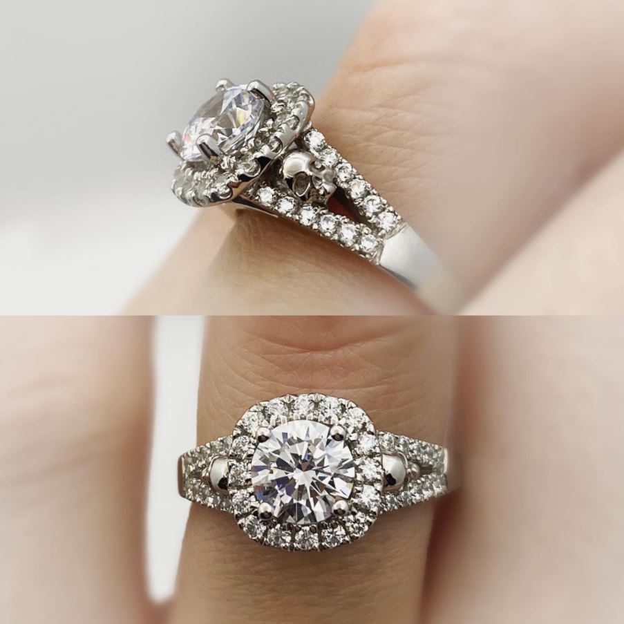 Secret Skull Engagement Ring-UDINC0678