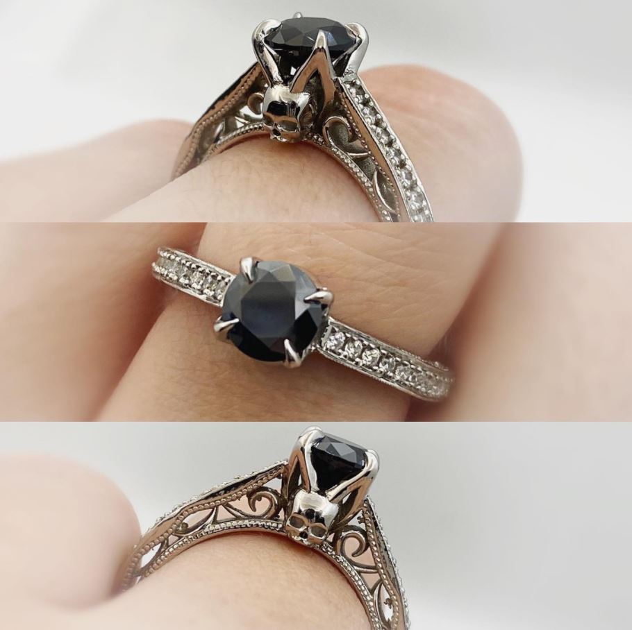 Secret Skull Engagement Ring-UDINC0344