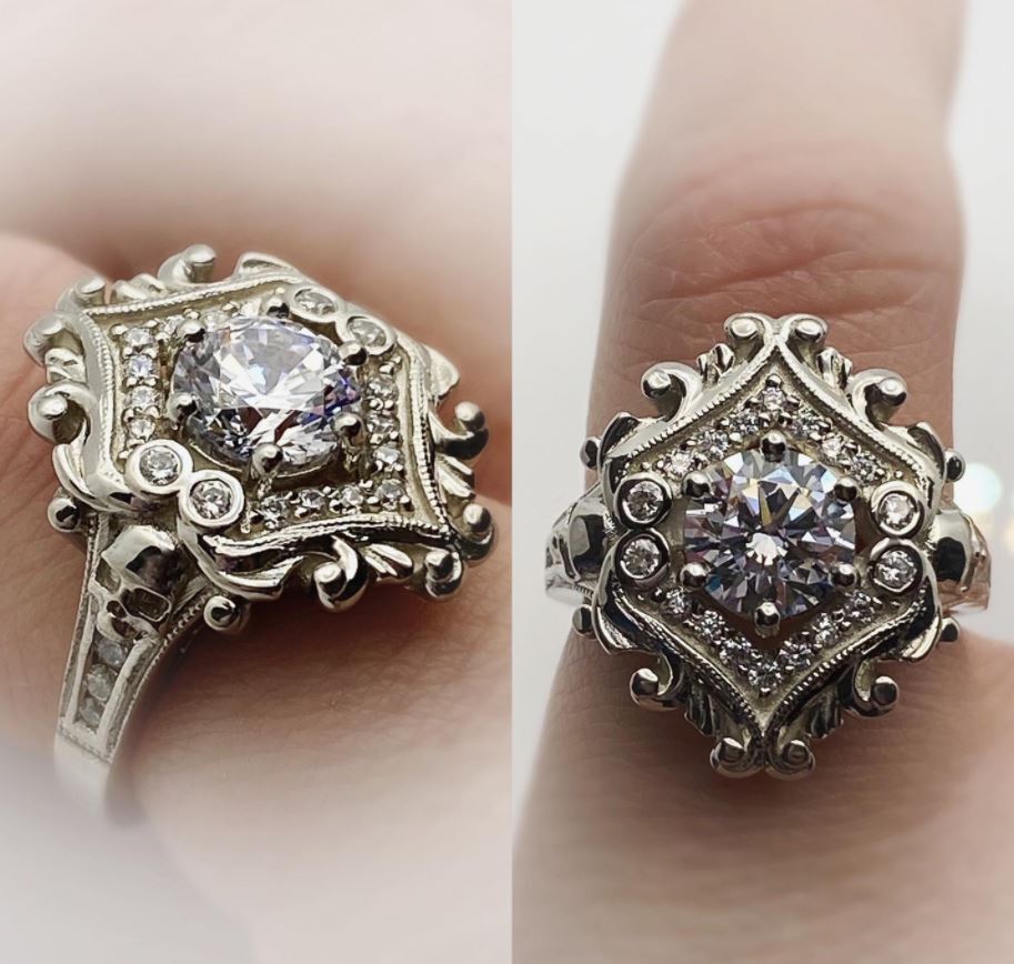 Secret Skull Engagement Ring-UDINC0653