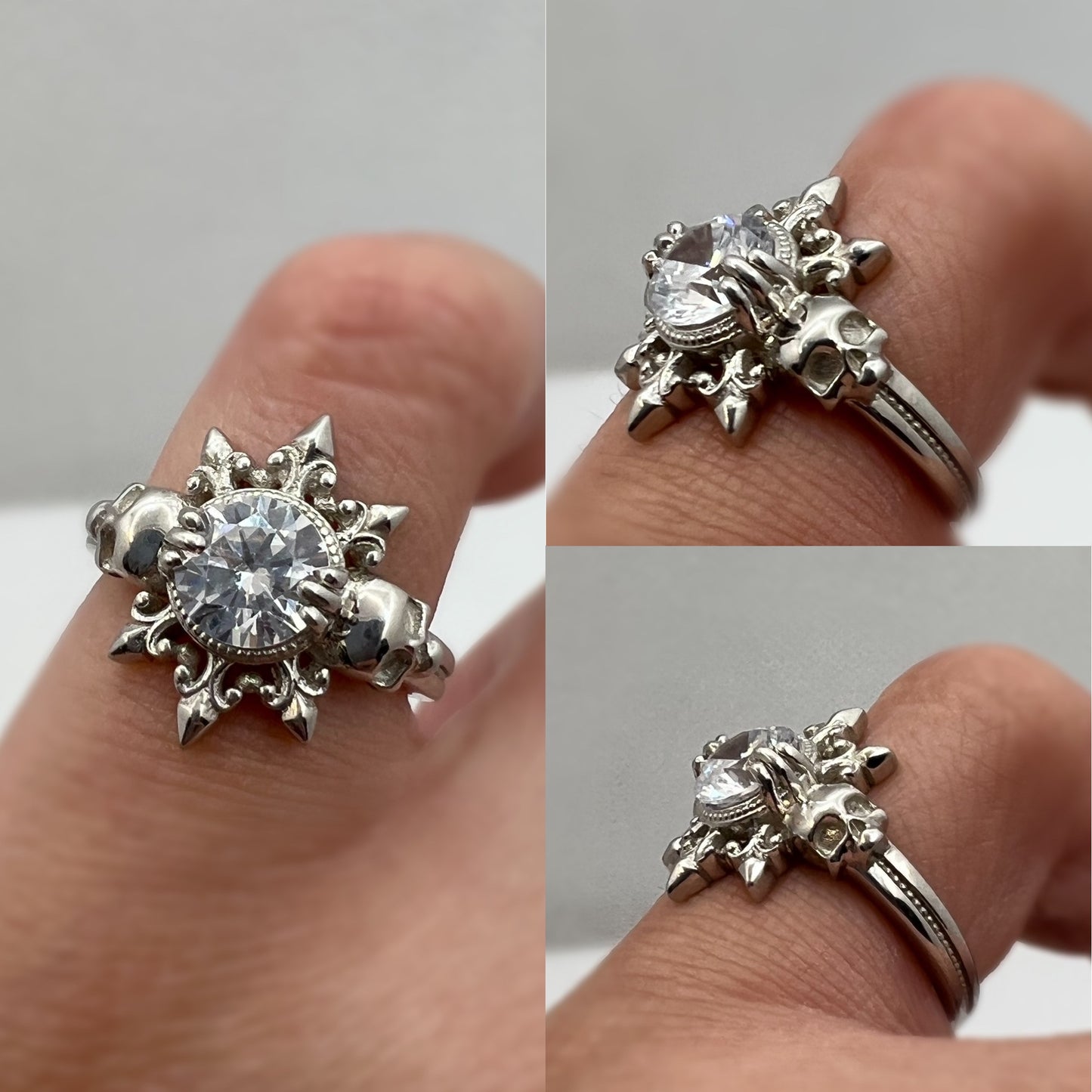 Secret Skull Engagement Ring-UDINC0764