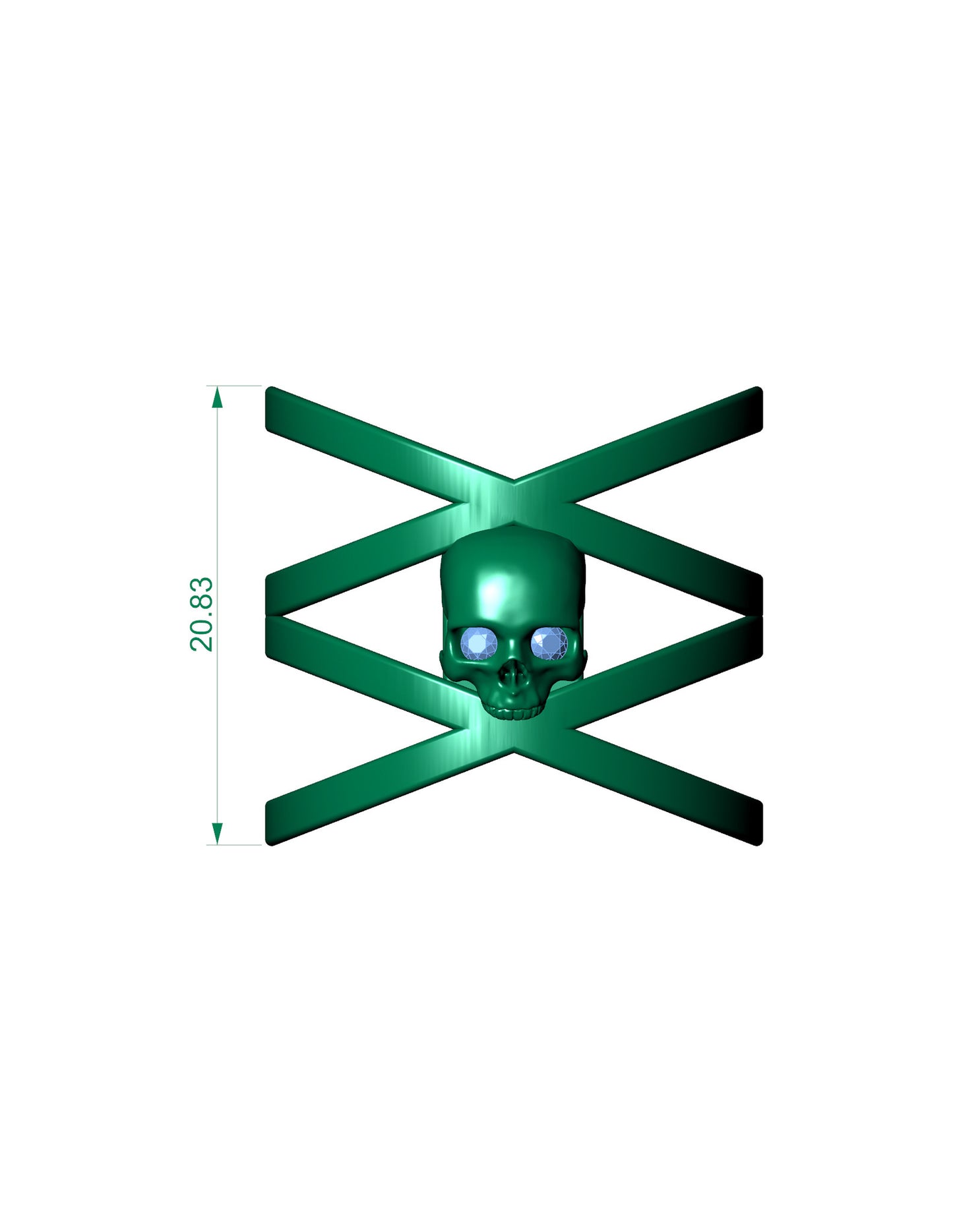 Double Cross Single Skull Band-UDINC0508