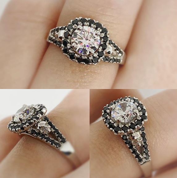 Secret Skull Engagement Ring-UDINC0678