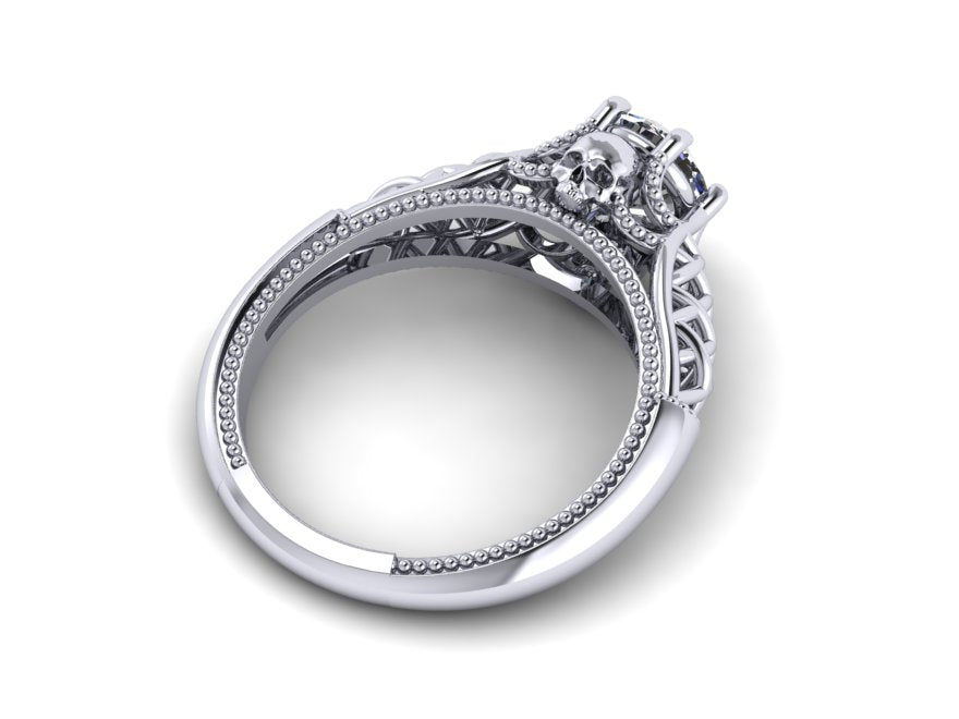Secret Skull Engagement Ring-UDINC0556