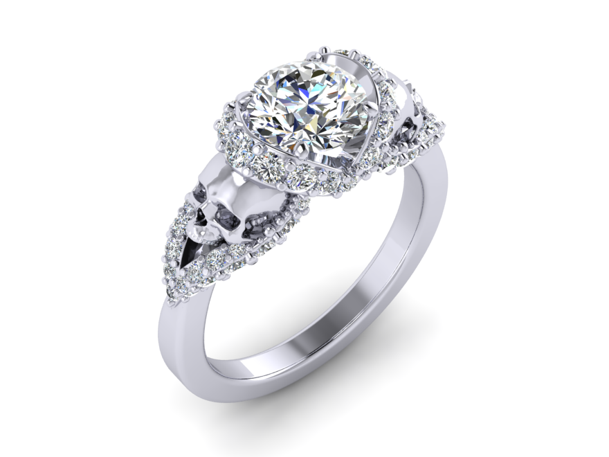 Secret Skull Engagement Ring UDINC0326 Until Death Inc