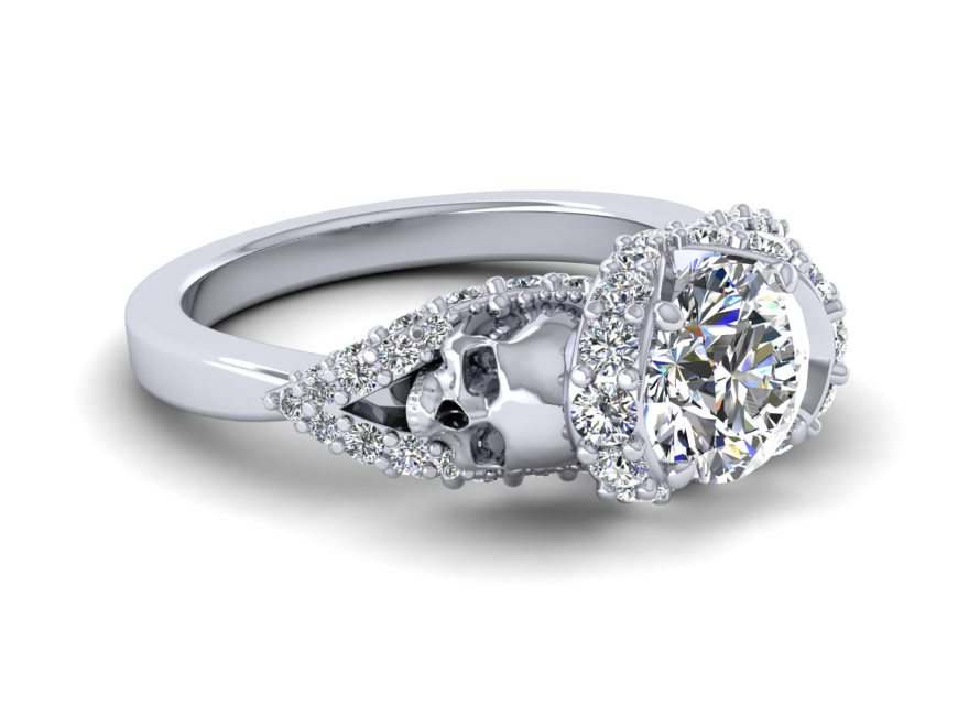 Secret Skull Engagement Ring-UDINC0326