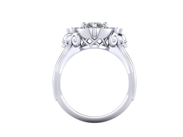 Secret Skull Engagement Ring-UDINC0731