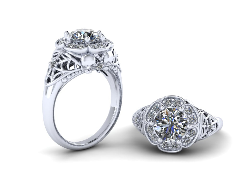 Secret Skull Engagement Ring- UDINC0716