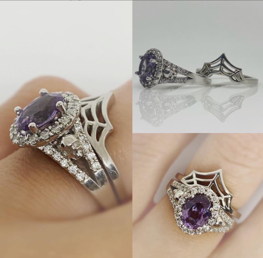 Secret Skull Engagement Ring-UDINC0685