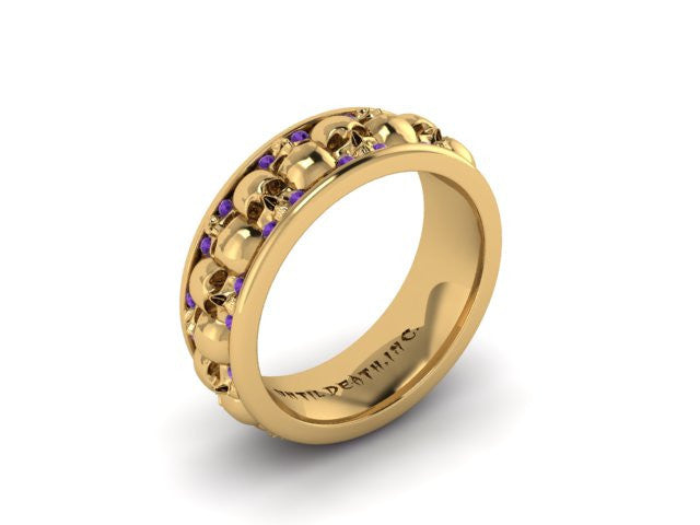 Diamond Alternating Skull Eternity Band-UDINC0329