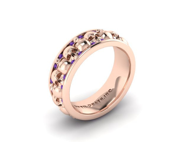 Diamond Alternating Skull Eternity Band-UDINC0329