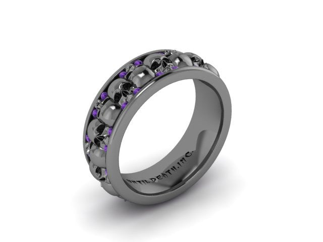 Diamond Alternating Skull Eternity Band-UDINC0329