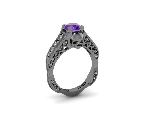 Secret Skull Engagement Ring-UDINC0323