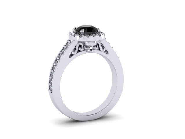 Secret Skull Engagement Ring-UDINC0536