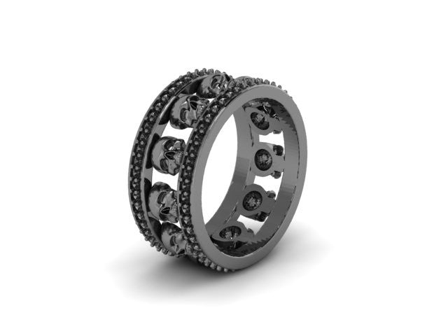 Diamond Skull Eternity Band-UDINC0535