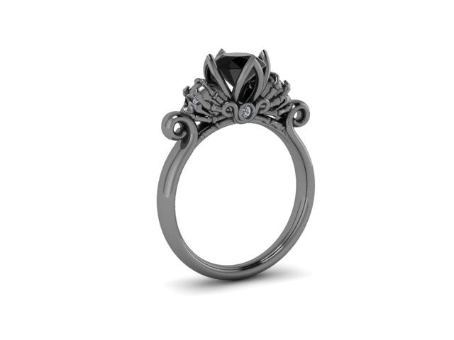 Secret Skull Engagement Ring-UDINC0499