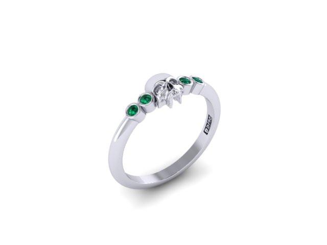 Bezel Set Skull-UDINC0526